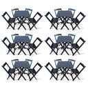 Ver imagem 1 de Kit 6 Conjunto Com Jogo De Mesa 70x70 Com 4 Cadeiras Dobráveis Preto Cor: Preto
