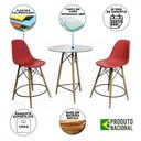 Ver imagem 6 de Mesa Bistrô Eames Eiffel Vidro com 2 Banquetas Vermelhas de Madeira