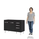 Ver imagem 5 de Balcão Gabinete para Pia 120cm 3 Portas sem Tampo Suécia Preto - Lumil Lumil Móveis