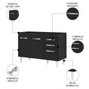 Ver imagem 3 de Balcão Gabinete para Pia 120cm 3 Portas sem Tampo Suécia Preto - Lumil Lumil Móveis