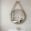 Ver imagem 3 de Espelho Redondo Adnet 40cm Suspenso Moderno Luxo - Dourado