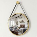 Ver imagem 2 de Espelho Redondo Adnet 40cm Suspenso Moderno Luxo - Dourado
