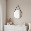 Ver imagem 1 de Espelho Redondo Adnet 40cm Suspenso Moderno Luxo - Dourado