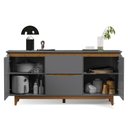 Ver imagem 7 de Aparador Buffet 2 Portas 2 Gavetas Balcão Multiuso Cinza