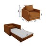 Poltrona Sofá Cama Solteiro 85cm Trento Terracota Estofama - 5