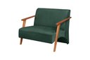 Ver imagem 1 de Poltrona Namoradeira Venus Braço Madeira Maciça Suede Unidecor Verde
