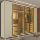 Ver imagem 1 de Guarda Roupa Casal Cumaru 6 Portas com 4 Portas Reflecta com LED e Pés Yescasa