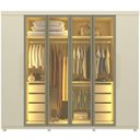 Ver mais imagens de Guarda Roupa Casal Cumaru 6 Portas com 4 Portas Reflecta com LED e Pés Yescasa