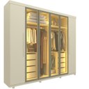 Ver imagem 2 de Guarda Roupa Casal Cumaru 6 Portas com 4 Portas Reflecta com LED e Pés Yescasa