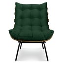 Ver imagem 2 de Kit Poltrona Costela com Puff para Sala Veludo Verde