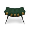 Kit Poltrona Costela com Puff Para Sala Veludo Verde - 6
