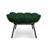 Kit Poltrona Costela com Puff Para Sala Veludo Verde - 7