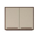 Ver imagem 2 de Armário Aéreo 80cm 2 Portas Salvador Chocolate/off White