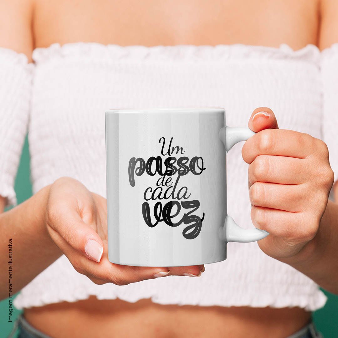 Um Passo de Cada Vez - Caneca de Qualidade Premium É Decoração Caneca Premium - 325ml - 2