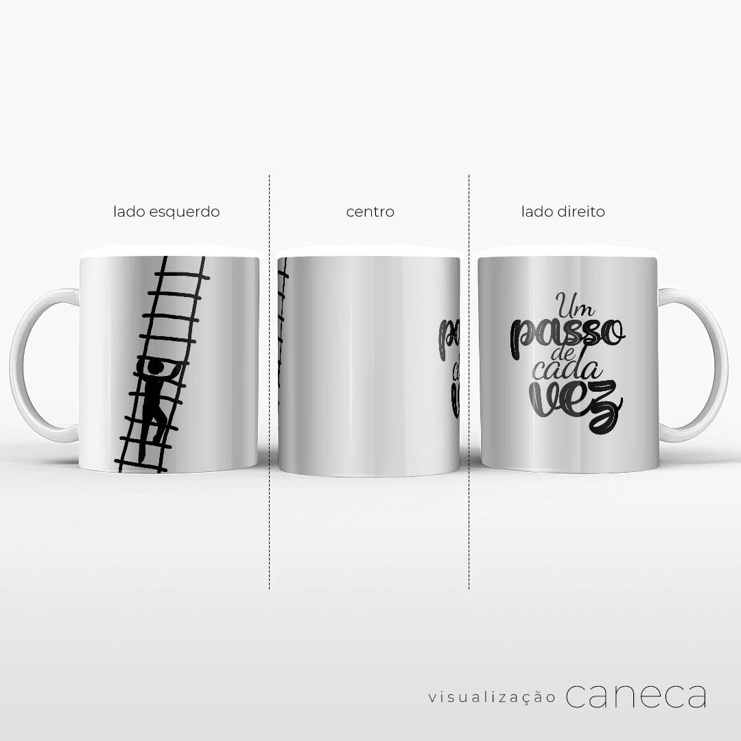 Um Passo de Cada Vez - Caneca de Qualidade Premium É Decoração Caneca Premium - 325ml - 4