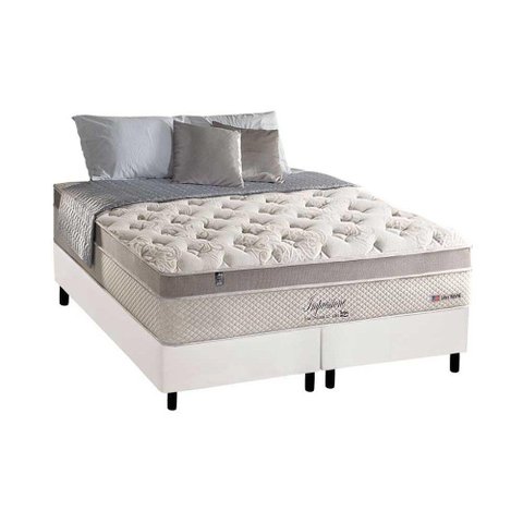 Cama Box King: Colchão Molas Anjos MasterPocket Ensacadas Impressione + Base CRC Courano Branco(193x