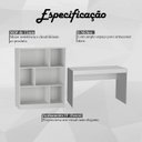 Ver imagem 3 de Mesa e Estante para Escritorio Gamer B28 Branco Novam