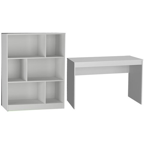 Mesa e Estante para Escritorio Gamer B28 Branco Novam
