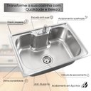 Ver mais imagens de Cuba Cozinha Gourmet Inox com Acessórios 50x40 Cm Cor Prata