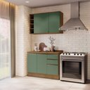 Ver imagem 1 de Armário de Cozinha Compacta Garrafeiro 100% Mdf 120cm Nogueira/verde Celeste Kappesberg