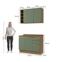 Ver imagem 4 de Armário de Cozinha Compacta Garrafeiro 100% Mdf 120cm Nogueira/verde Celeste Kappesberg