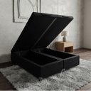 Ver imagem 2 de Base Cama Box Baú Premium Revestida em Linho King com Acabamento Matelassê e Pistão a Gás:Preto