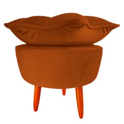 Puff Pétala Moderno Veludo Terracota - 4