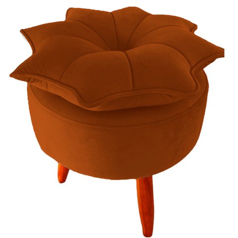 Puff Pétala Moderno Veludo Terracota