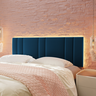 Cabeceira Estofada Cama Casal King Size Led Moderna 200 Cm:veludo Azul Marinho - 2