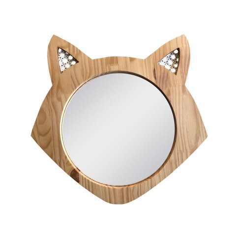 Espelho Decorativo Infantil 43x44cm Raposa Pinus