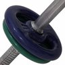 Kit Musculação 2 Barras Maciças e 12 Kg Em Anilhas Pintadas - 2