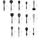 Ver imagem 2 de Kit Utensilios Cozinha Silicone Jogo 14 Peças Inox Colheres