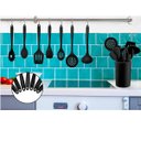Ver imagem 3 de Kit Utensilios Cozinha Silicone Jogo 14 Peças Inox Colheres
