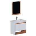 Ver imagem 1 de Armário Banheiro Madeira 60cm Verbena Jequitibá Branco com Lavatório - P103373 - Cozimax Armario Ban