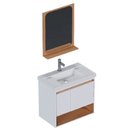 Ver imagem 2 de Armário Banheiro Madeira 60cm Verbena Jequitibá Branco com Lavatório - P103373 - Cozimax Armario Ban