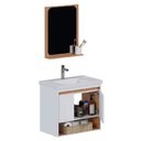 Ver imagem 5 de Armário Banheiro Madeira 60cm Verbena Jequitibá Branco com Lavatório - P103373 - Cozimax Armario Ban