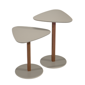 Mesa Mesinha Centro Lateral Organica 2 Un Mdf Madeira Novas:gianduia