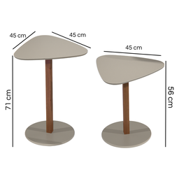 Mesa Mesinha Centro Lateral Organica 2 Un Mdf Madeira Novas:gianduia - 3