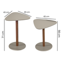 Ver imagem 3 de Mesa Mesinha Centro Lateral Organica 2 Un Mdf Madeira Novas:gianduia