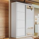 Ver imagem 1 de Guarda Roupa Solteiro com Espelho 2 Portas de Correr em Mdf Buzios Bianchi