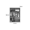 Ver imagem 2 de Guarda Roupa Solteiro com Espelho 2 Portas de Correr em Mdf Buzios Bianchi