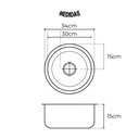 Ver imagem 3 de Facilita a Limpeza - Cuba Prateada de Aço Inox 304 Dimensões 30x15cm