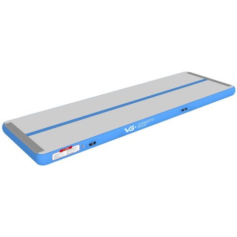 Tapete Colchão Ginástica Inflável 4 Metros com Bomba Elétrica Vg Plus Azul 110v