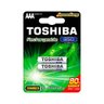 Cartela C- 2 Pilhas Recarregáveis Toshiba Aaa 1,2v 950 Mah - Ac2518 - 1