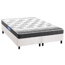 Ver imagem 1 de Cama Box Queen: Colchão Espuma Probel Guarda Costas Resistente + Base CRC Courano White(158x198)