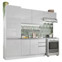 Ver imagem 3 de Armário de Cozinha Compacta 100% MDF 260cm Portas Branco Brilho Acordes Madesa 02