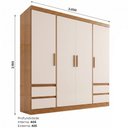 Ver imagem 3 de Guarda-Roupa Casal 04 Portas 04 Gavetas Bernardi Off White/Cinamomo