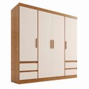 Ver imagem 2 de Guarda-Roupa Casal 04 Portas 04 Gavetas Bernardi Off White/Cinamomo