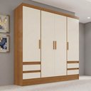 Ver imagem 1 de Guarda-Roupa Casal 04 Portas 04 Gavetas Bernardi Off White/Cinamomo