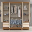Ver imagem 6 de Guarda-Roupa Casal 04 Portas 04 Gavetas Bernardi Off White/Cinamomo